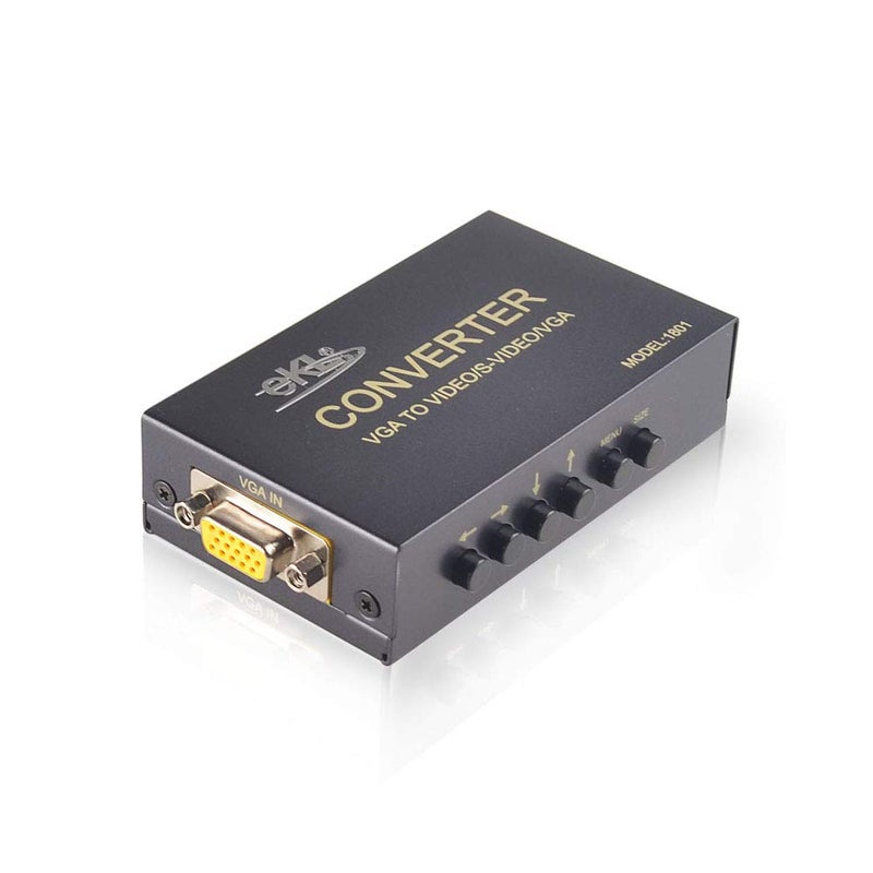 eKL محول eKL من VGA إلى AV صندوق محول إدخال VGA مركب RCA S-فيديو مخرج VGA كمبيوتر PC لابتوب إلى تلفاز عرض موصل بروجيكتور - Image 1
